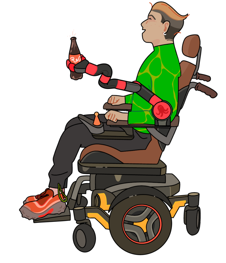 Illustration of assistive robotics supporting autonomy from a wheelchair